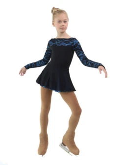 IceDress Figure Skating Dress - Thermal - Harmony (Black With Blue) -SkateHaven Store 2d7e5f560a4c 05385 42650.1582491084