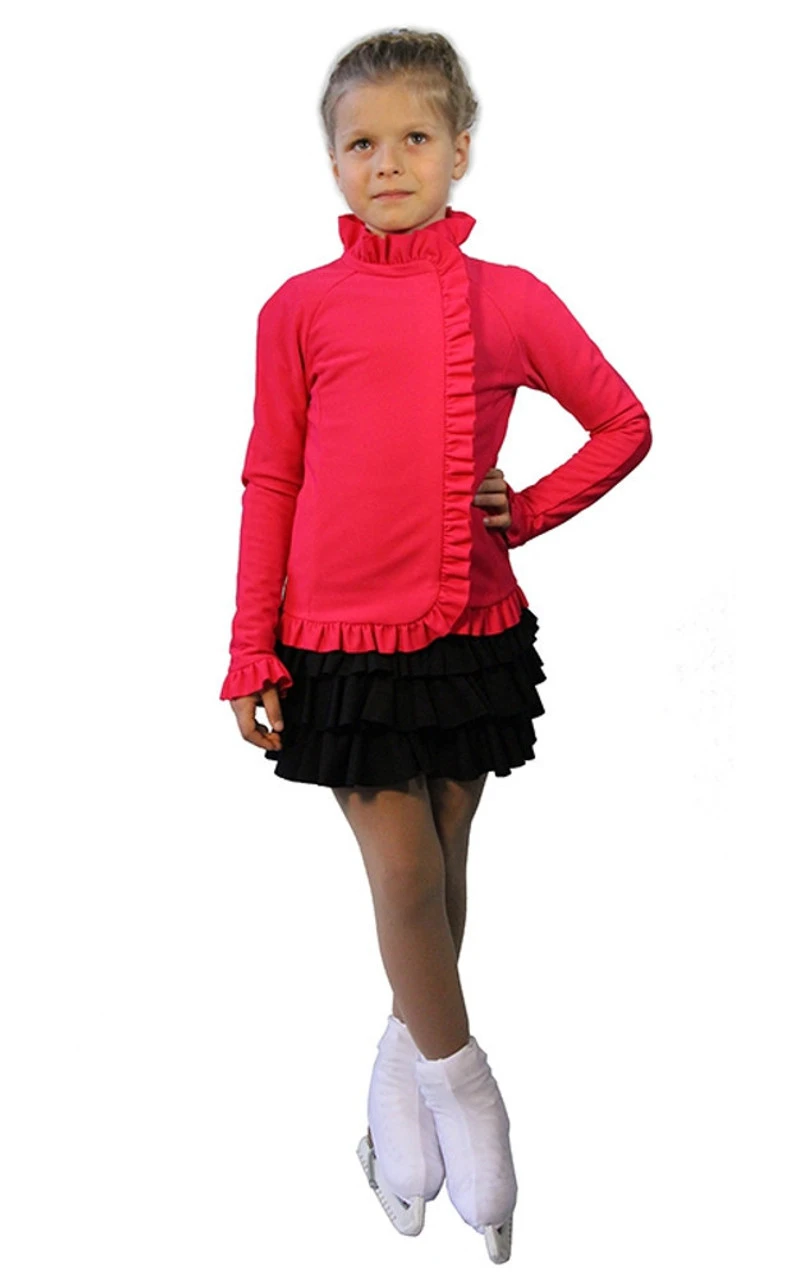 IceDress Figure Skating Outfit - Thermal - Valley (Raspberry And Black) 3 IceDress Figure Skating Outfit - Thermal - Valley (Raspberry And Black)
