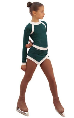 IceDress Figure Skating Dress - Thermal - IceSports (Dark Blue And White)