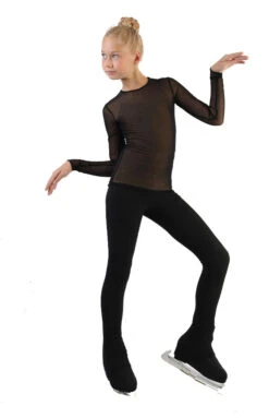 IceDress - Figure Skating Two-Layer Top : Mesh Long Sleeve With Cami Top (Black And Nude) -SkateHaven Store 3.1672310000 68541.1672314372