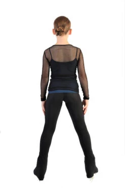 IceDress Ice - Figure Skating Two-Layer Top : Mesh Long Sleeve With Cami Top (Black And Dark Blue) -SkateHaven Store 3.1672310182 39009.1672314404