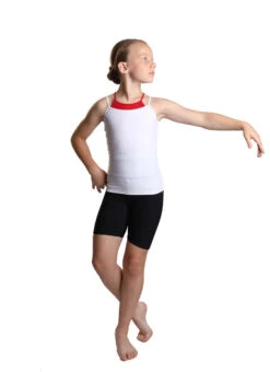 IceDress - Two-color Figure Skating Cami Top (White And Red) -SkateHaven Store 3.1672310386 56988.1672314438
