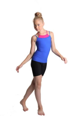 IceDress - Two-color Figure Skating Cami Top (Cornflower And Fuchsia) -SkateHaven Store 3.1672310470 22303.1672314455