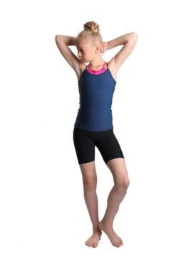 IceDress - Two-color Figure Skating Cami Top (Dark Blue And Fuchsia) -SkateHaven Store 3.1672310722 10482.1672314477