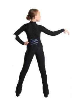 IceDress - High-Waisted Thermal Figure Skating Legging With Criss Cross Lace Design (Dark Blue) -SkateHaven Store 3.1672311320 67107.1672314580