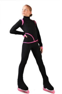IceDress - Thermal Figure Skating Outfit - Orion (Black And Pink Lycra) -SkateHaven Store 3.1672312704 00834.1672314694