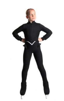 Icedress - Thermal Figure Skating Outfit "Trio" - Cropped Jacket/ Top/ High-Waisted Legging (Black And White) -SkateHaven Store 3.1672313169 09775.1672314738