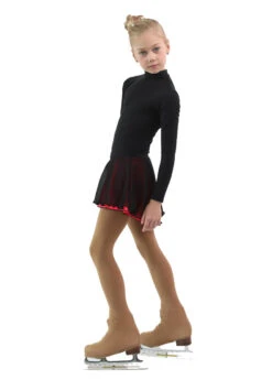 IceDress - Figure Skating Skirts - Harmony (Black With Hot Coral ) -SkateHaven Store 31363cf61775 45936 61702 93159.1582517174