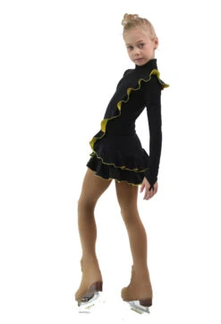 IceDress Figure Skating Dress - Thermal - Flamenco (Black With Yellow) -SkateHaven Store 33867257b556 73266 65099 11153.1582510590