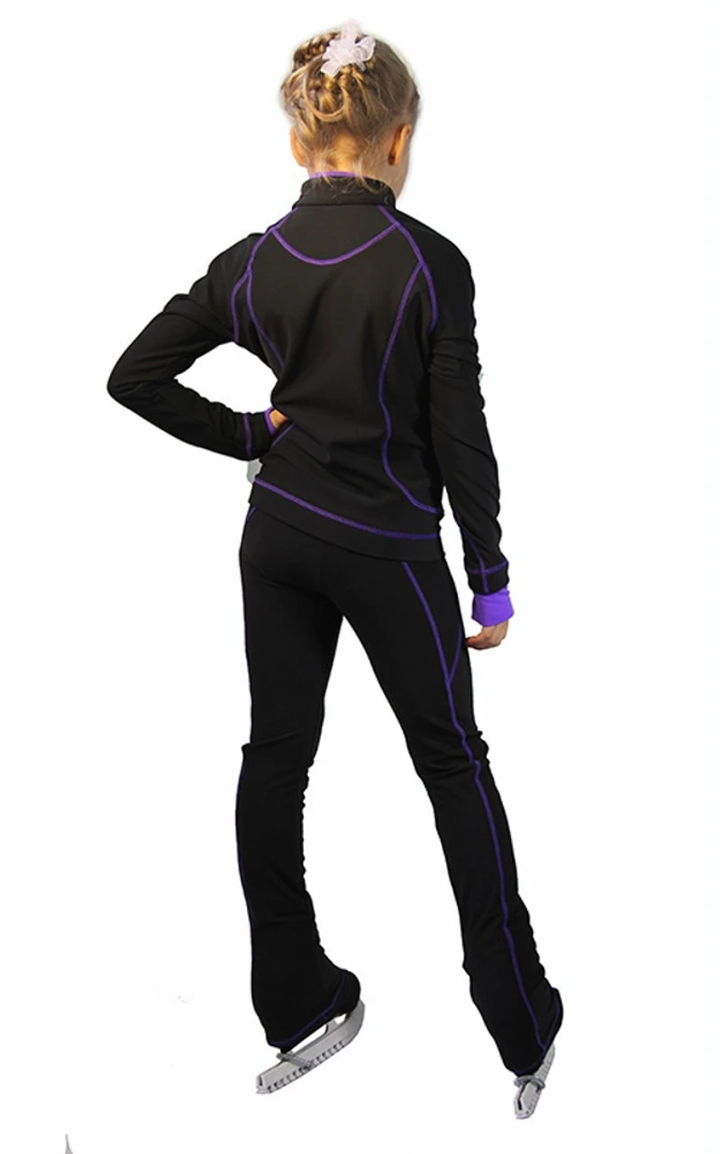 IceDress Figure Skating Thermal Jacket -Todes(Black With Purple Line) 6 IceDress Figure Skating Thermal Jacket -Todes(Black With Purple Line) - Image 4
