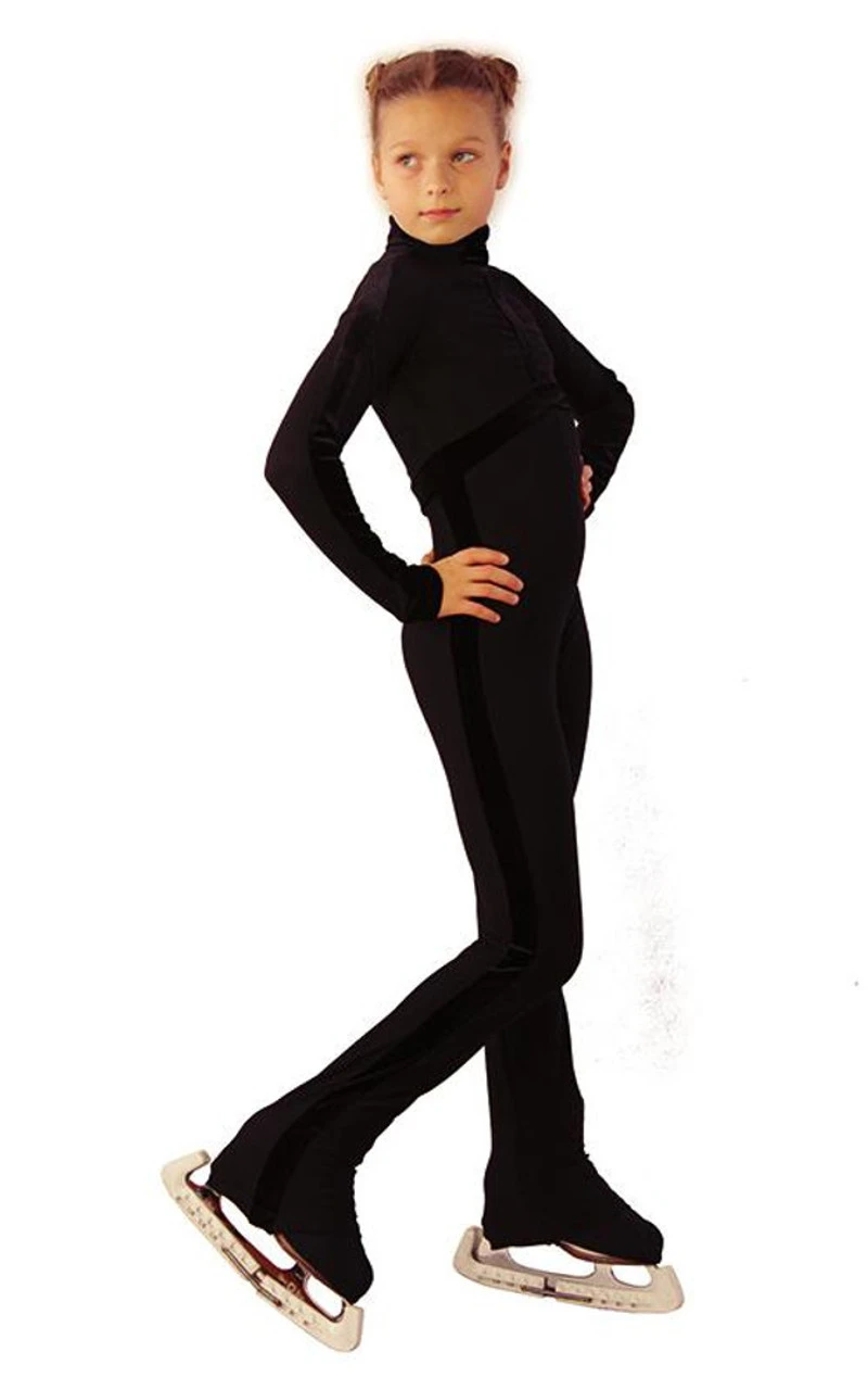 IceDress - Figure Skating Training Overalls - Sport Style (Black With Velvet) 3 IceDress - Figure Skating Training Overalls - Sport Style (Black With Velvet)