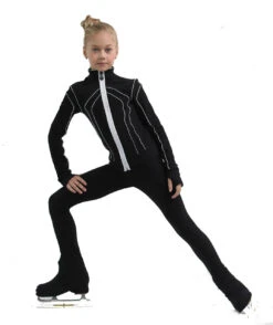 IceDress Figure Skating Pants - Thermal - Kant (Black With White) -SkateHaven Store 3 06533 30056.1582432560