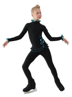 IceDress Figure Skating Outfit - Thermal - Minx (Black With Turquoise) -SkateHaven Store 3 15922 76974 03180.1582510785