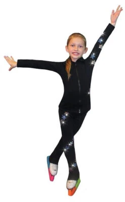 Ice Skating Jacket With "USA Spiral Stars" Rhinestones Design -SkateHaven Store 3 90952.1545344770