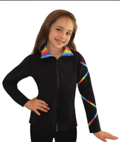 Criss Cross Poly/Spandex Spectrum Gold Ice Skating Jacket XJ721 -SkateHaven Store 3 94884.1667941187