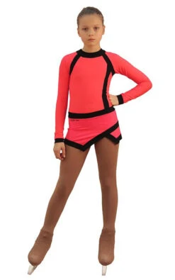 IceDress Figure Skating Dress - Thermal - IceSports (Hot Coral And Black) -SkateHaven Store 3a4d1367fb91 51961 37455 09004.1582473988