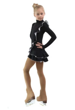 IceDress Figure Skating Dress - Thermal - Flamenco (Black With White) -SkateHaven Store 3ca897827555 19864 69519 42615.1582512135
