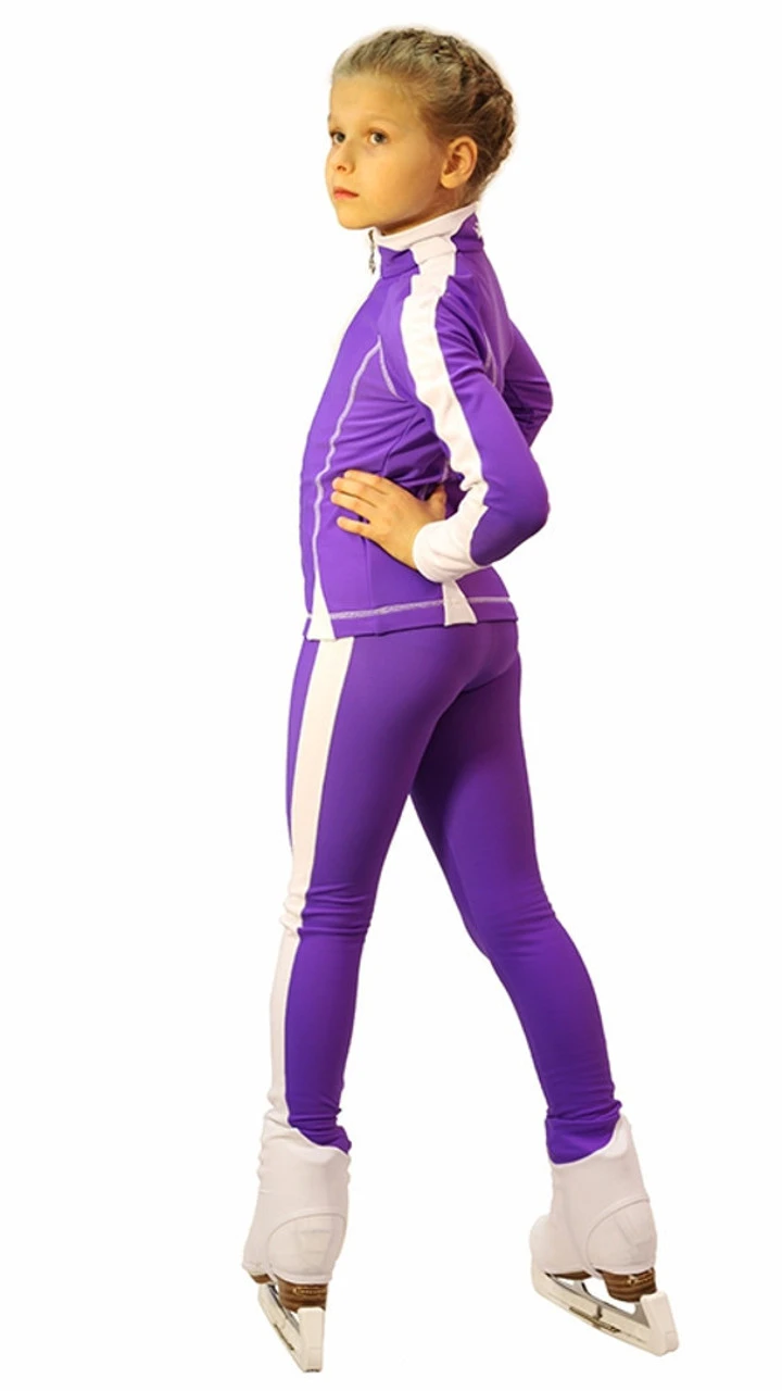 IceDress Figure Skating Outfit - Thermal -Bracket (Violet With White Line) 4 IceDress Figure Skating Outfit - Thermal -Bracket (Violet With White Line) - Image 2