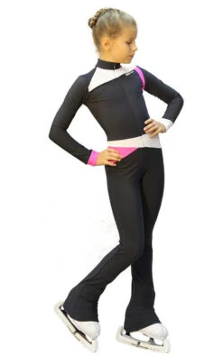 IceDress - Figure Skating Training Overalls - Skating (Dark Grey, Hot Pink And White ) -SkateHaven Store 3f278f638809 29246 75786.1582439024