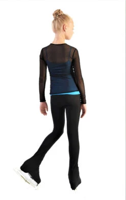 IceDress - Figure Skating Two-Layer Top : Mesh Long Sleeve With Cami Top (Black And Blue) -SkateHaven Store 4.1672309954 69566.1672314365