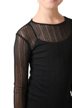 IceDress Ice - Figure Skating Two-Layer Top : Mesh Long Sleeve With Cami Top (Black And Black) -SkateHaven Store 4.1672310095 86831.1672314388
