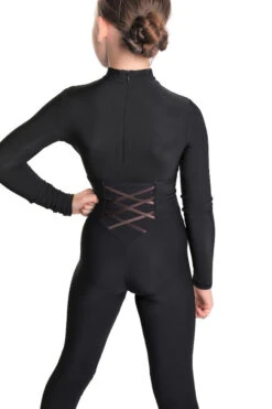 IceDress - High-Waisted Thermal Figure Skating Legging With Criss Cross Lace Design (Black And Brown) -SkateHaven Store 4.1672311208 47764.1672314557