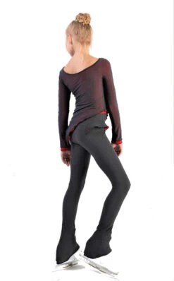 IceDress - Thermal Figure Skating Outfit "Gravity" - Mesh Top And Pants (Red/Grey And Grey) -SkateHaven Store 4.1672312134 16733.1672314642