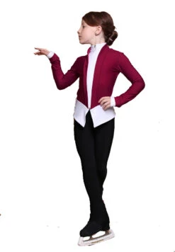 IceDress Figure Skating Jacket - Thermal - Benefit (Marsala With White And Black) -SkateHaven Store 42b7b687895e 57200 86661.1601477571