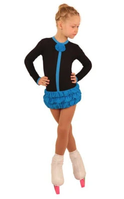 IceDress Figure Skating Dress - Thermal - Buff (Black With Blue) -SkateHaven Store 46a75b158105 72652 64188.1582430636