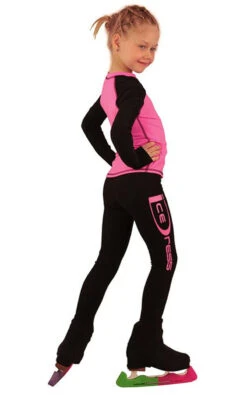 IceDress Figure Skating Outfit - Thermal - IceDress Lite (Linglish With Leggings) (Black With Pink) -SkateHaven Store 4805474b818e 66704 68695 26706.1582443233