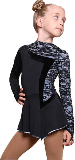 IceDress Figure Skating Dress - Thermal - Charm (25% OFF, Size AM, Black With Pale Blue)