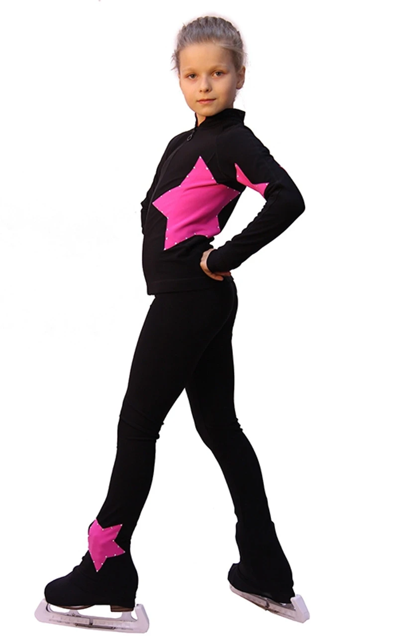 IceDress Figure Skating Jacket- Star (Black With Pink) 5 IceDress Figure Skating Jacket- Star (Black With Pink) - Image 3