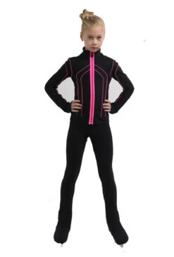 IceDress Figure Skating Jacket - Thermal - Kant (Black With Hot Pink) -SkateHaven Store 4 45590 42198 95712.1582519370