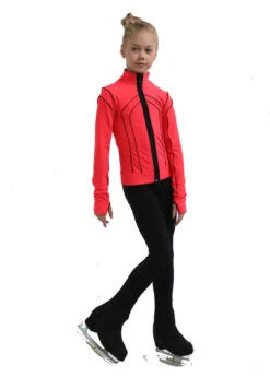 IceDress Figure Skating Pants - Thermal - Kant (Hot Coral With Black) -SkateHaven Store 4 50314 23148 53109.1582513416