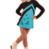 IceDress Figure Skating Dress - Thermal - Velvet (Black With Turquoise, Swirls) -SkateHaven Store 4 95326 28760 08811.1582488740