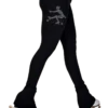 ChloeNoel P622F All Black 3" Waist Band Light Weight Fleece Figure Skating Pants W/ Mini Sit Spin Crystals Combination -SkateHaven Store 4a514a934b45 18315.1655362649