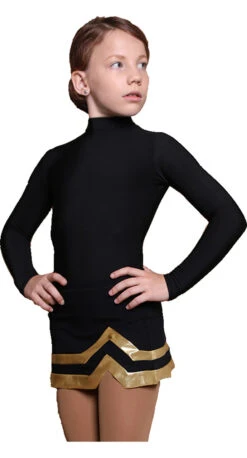 IceDress - Figure Skating Skirts - Line (Black With Gold) -SkateHaven Store 4e52b055287e 72562.1601464364