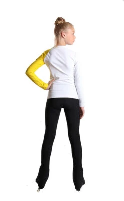 IceDress - Thermal Figure Skating Outfit - Positive (White, Yellow And Black) -SkateHaven Store 5.1672312866 19425.1672314702