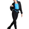 Icedress - Thermal Figure Skating Outfit "Trio" - Cropped Jacket/ Top/ High-Waisted Legging (Black And Blue) -SkateHaven Store 5.1672313222 42197.1672314745