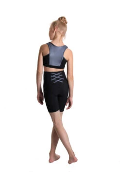 Icedress - Crop-Top And Biker Shorts With Criss Cross Lace Design (Black And Dark Grey) -SkateHaven Store 5.1672313995 81938.1672314859