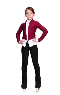 IceDress Figure Skating Jacket - Thermal - Benefit (Marsala With White And Black) -SkateHaven Store 5677aaa82316 19035 20661.1601477571