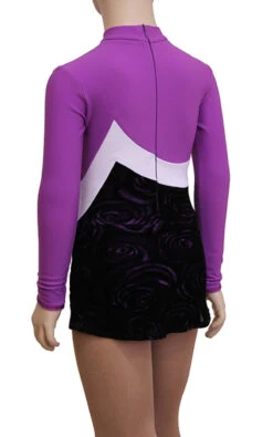 IceDress Figure Skating Dress-Thermal - Charlotte (Purple And White)
