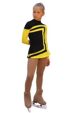 IceDress Figure Skating Dress-Thermal - Avangard (20-40% OFF, Black With Yellow)