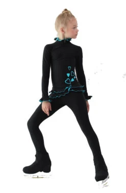 IceDress Figure Skating Outfit - Thermal - Minx (Black With Turquoise) -SkateHaven Store 5 45166 39274 83554.1582510784