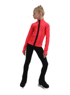 IceDress Figure Skating Pants - Thermal - Kant (Hot Coral With Black) -SkateHaven Store 5 62526 70982.1582464223