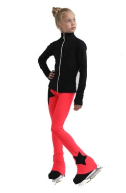 IceDress Figure Skating Jacket - Thermal - Disco Dance (Black With Hot Coral) -SkateHaven Store 5 87009 45787.1582449921