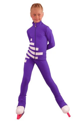 IceDress Figure Skating Outfit - Thermal - IceCode (Purple With White)