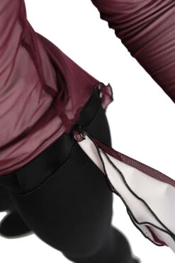 IceDress - Thermal Figure Skating Outfit "Gravity" - Mesh Top And Pants (White/Burgundy And Black) -SkateHaven Store 6.1672311668 14670.1672314611