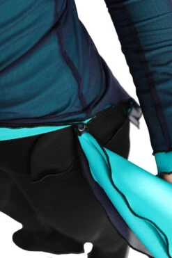 IceDress - Thermal Figure Skating Outfit "Gravity" - Mesh Top And Pants (Turquoise/Blue And Black) -SkateHaven Store 6.1672311856 63156.1672314627