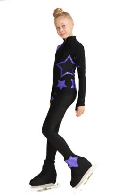 IceDress Figure Skating Pants - Thermal - Star Sky (Black With Purple) -SkateHaven Store 603a9a270325 83956 27678 42828.1601498570